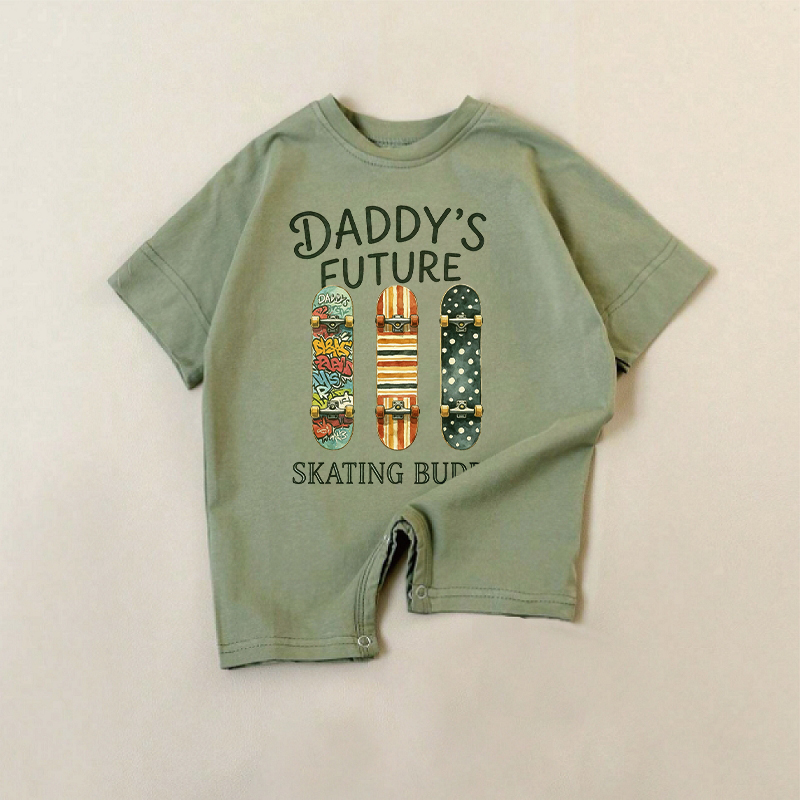 DADDY'S FUTURE SKATING BUDDY仲間 ベビーグリーンロンパース - 緑 - 18～24ヶ月 - image 1