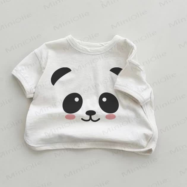 ベビーパンダ柄の白いTシャツ - 白 - 18～24ヶ月 - image 1