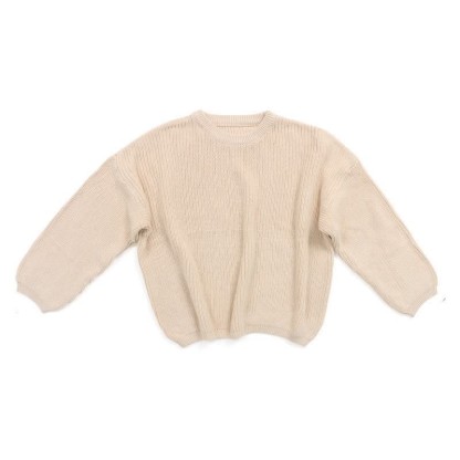 ベビー幼児用無地暖かいセーター - ベージュ - 5～6歳 - image 2