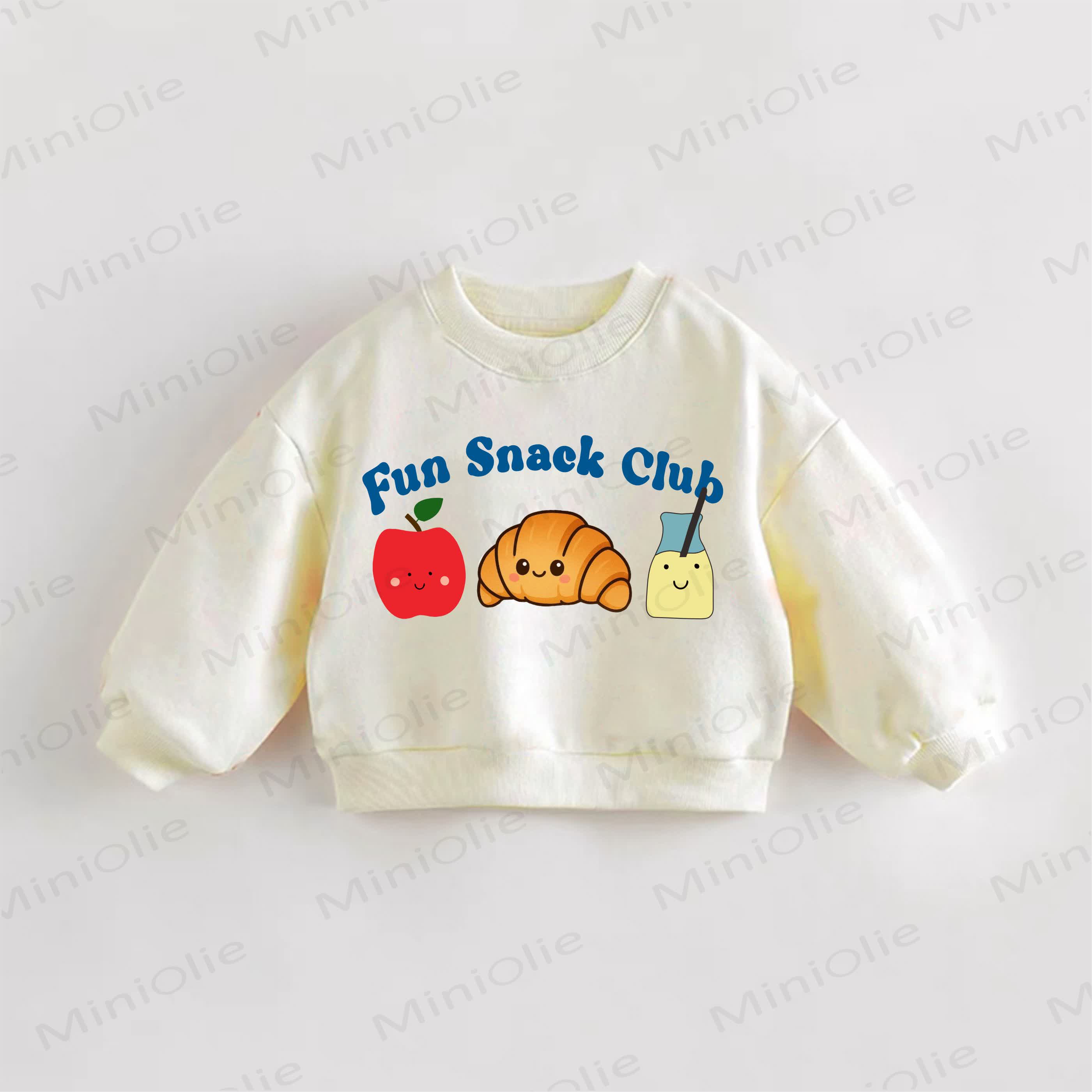 FUN SNACK CLUB幼児用スナックプリントスウェットシャツ - クリーム - 3～5歳 - image 1