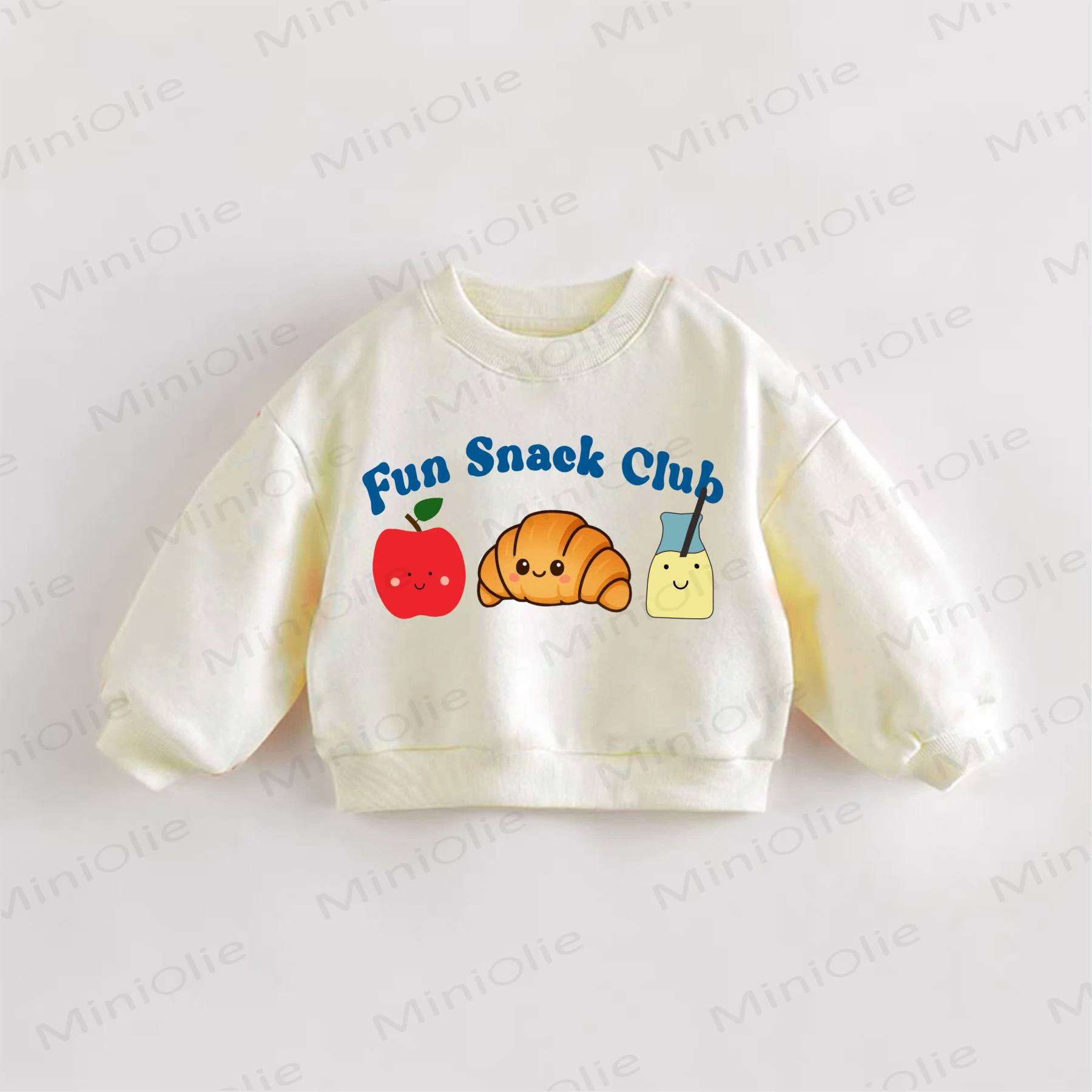 FUN SNACK CLUB幼児用スナックプリントスウェットシャツ - クリーム - 3～5歳 - image 1