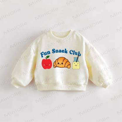 FUN SNACK CLUB幼児用スナックプリントスウェットシャツ - クリーム - 3～5歳 - image 1