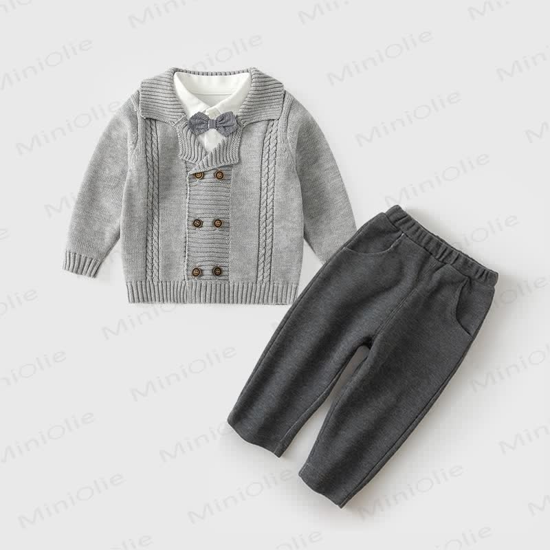 ベビー幼児用ラペルニットカーディガン - image 4