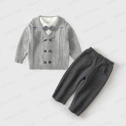 ベビー幼児用ラペルニットカーディガン - image 4