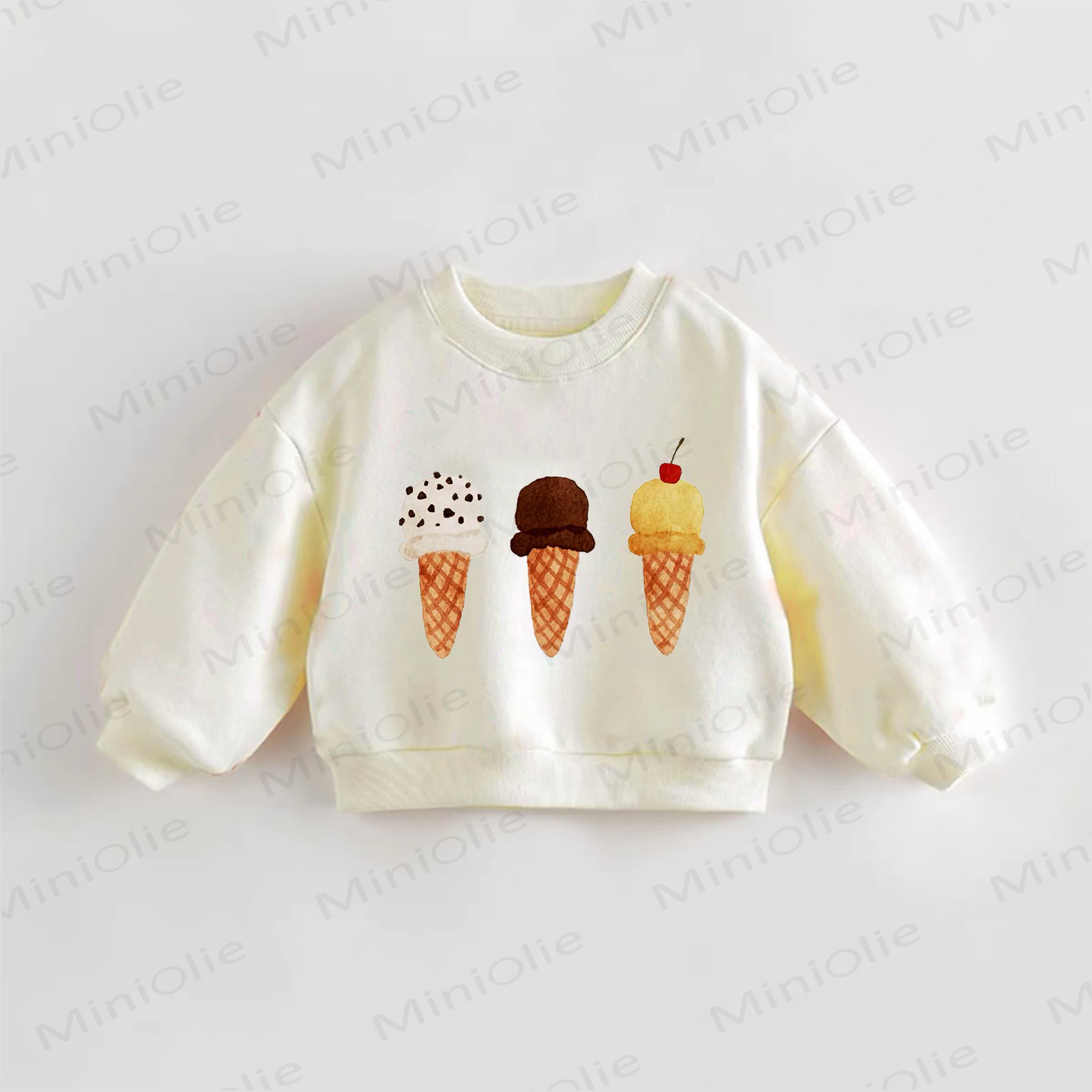 ベビー・幼児用アイスクリーム柄スウェットシャツ - クリーム - 3～5歳 - image 1