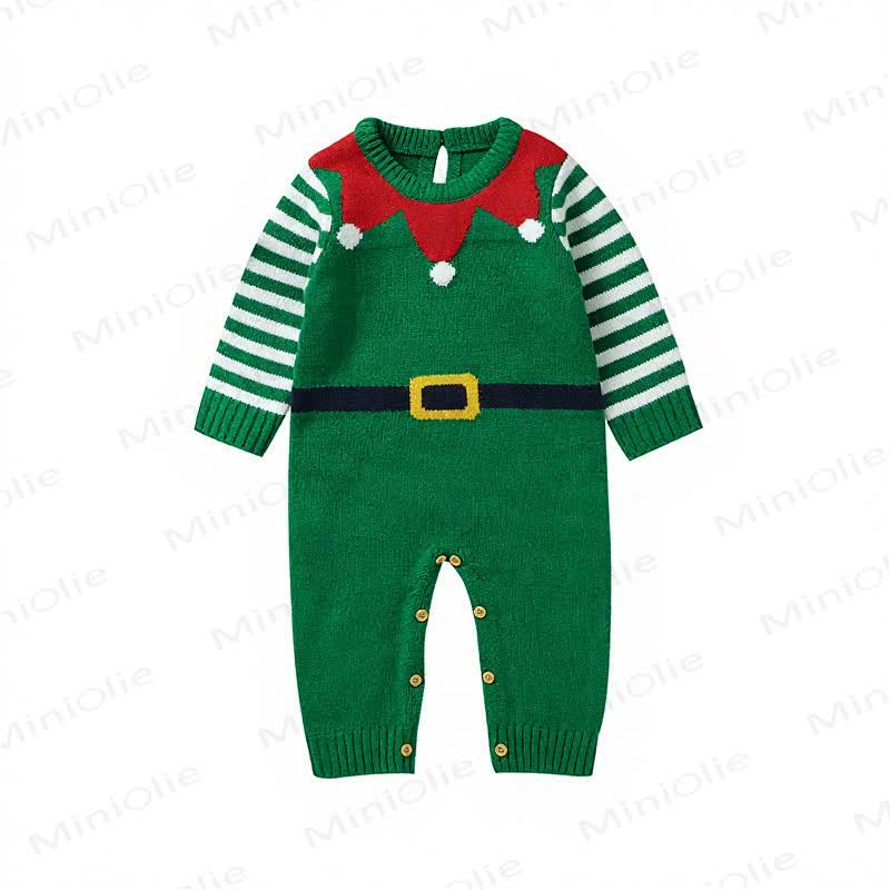 ベビー用クリスマスニットロンパース - image 2