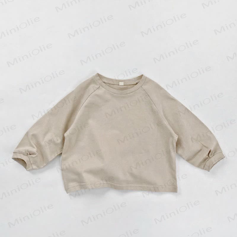 幼児用長袖クルーネックカジュアルTシャツ - ベージュ - 6～7歳 - image 2