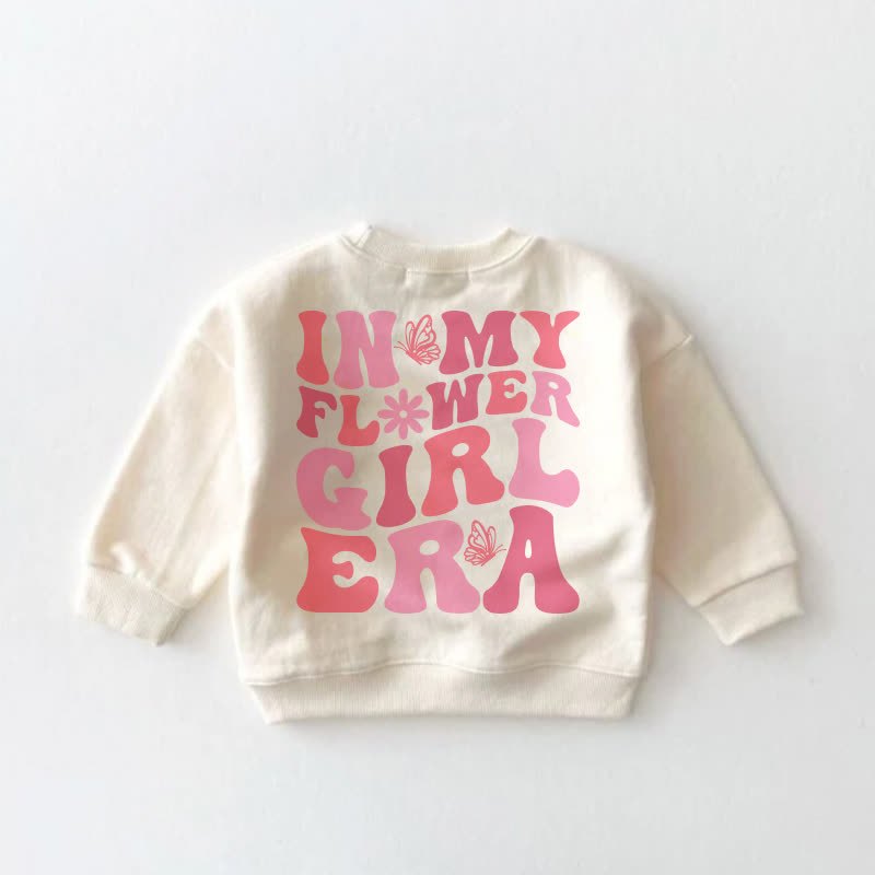 IN MY FLOWER GIRL ERAベビー幼児用バタフライクリームスウェットシャツ - image 3