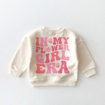 IN MY FLOWER GIRL ERAベビー幼児用バタフライクリームスウェットシャツ - image 3