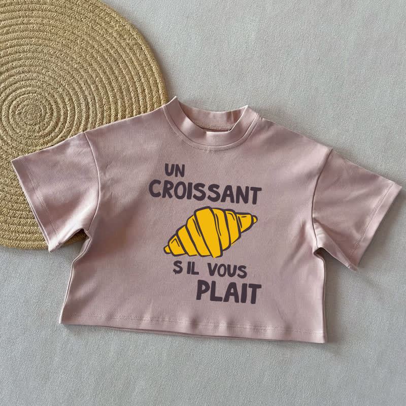 UN CROISSANT S IL VOUS PLAITベビーサマーカジュアル Tシャツ - コーラルピンク - 2～3歳 - image 3