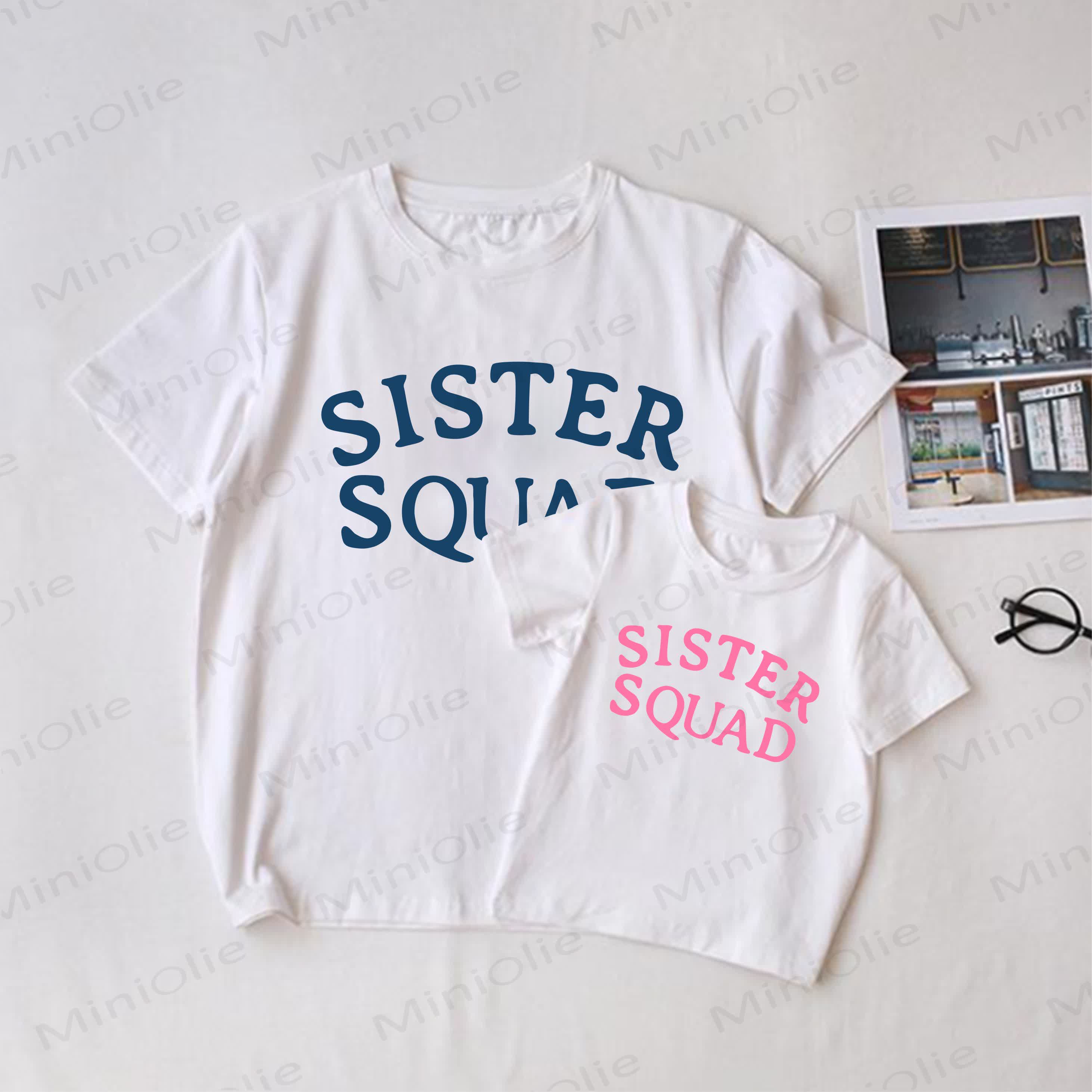 SISTER SQUADホワイトファミリーお揃いTシャツ - 白 - 大人用Tシャツ: XL - image 1