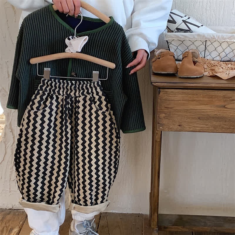 幼児用ウェーブグレインルーズブラックパンツ - image 2