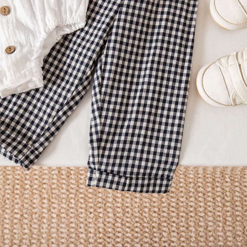 男の子用チェック柄ボディスーツオーバーオール2点セット - image 11