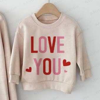 LOVE YOU/LOVE YOU MOREベビーベージュファミリースウェットシャツ - image 3