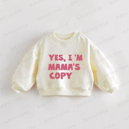 YES, I'M MAMA'S COPYベビー幼児女の子用スローガンスウェットシャツ - クリーム - 3～5歳 - image 1