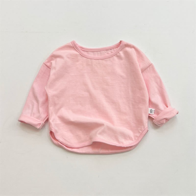 幼児用ゆったり無地ベースレイヤーTシャツ - ピンク - 8歳 - image 14