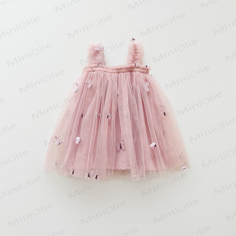 幼児用女の子用リボンメッシュノースリーブチュチュDress - ピンク - 5～7歳 - image 4
