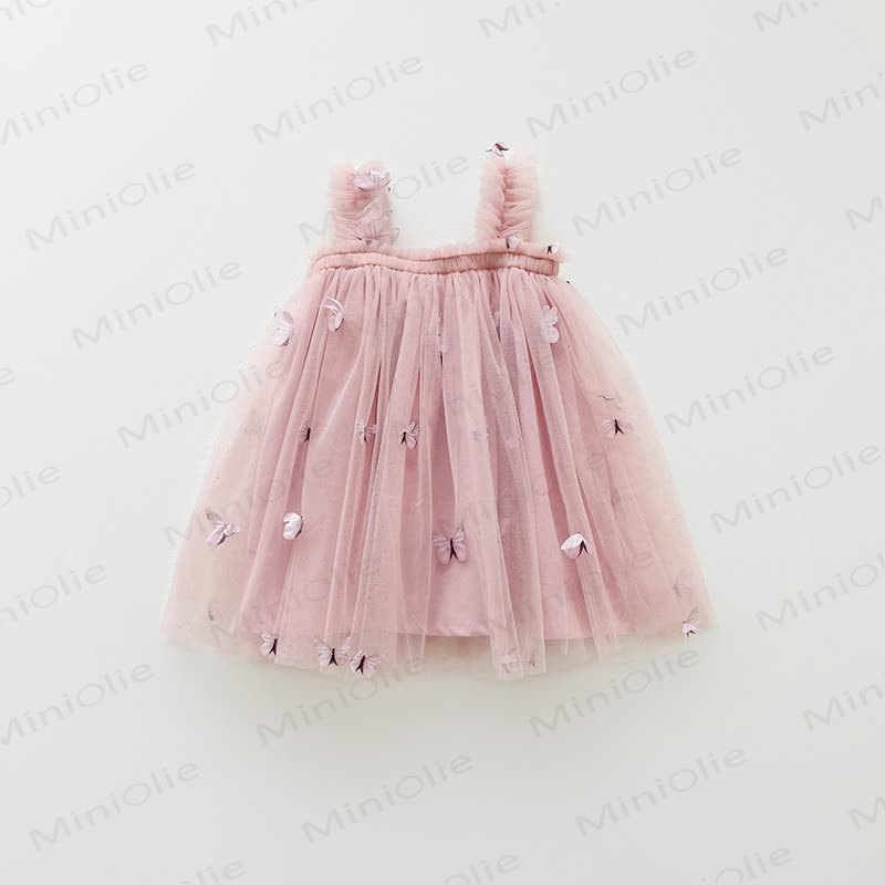 幼児用女の子用リボンメッシュノースリーブチュチュDress - ピンク - 5～7歳 - image 4