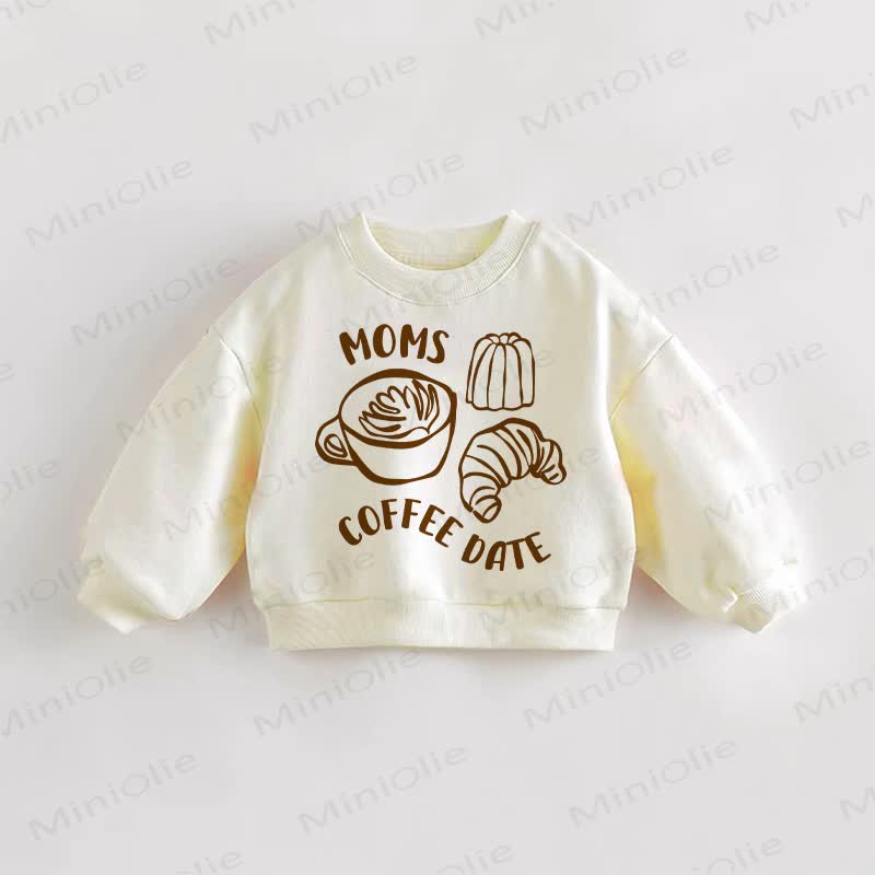 MOMS COFFEE DATE幼児用ベージュスウェットシャツ - クリーム - 3～5歳 - image 1
