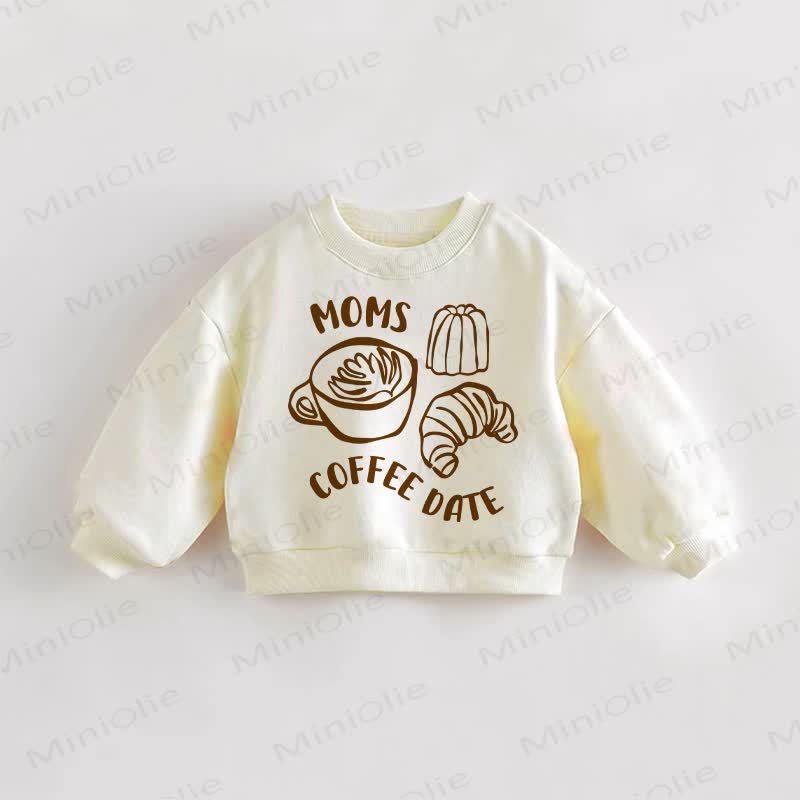 MOMS COFFEE DATE幼児用ベージュスウェットシャツ - クリーム - 3～5歳 - image 1