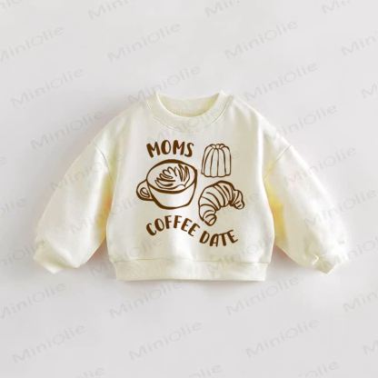 MOMS COFFEE DATE幼児用ベージュスウェットシャツ - クリーム - 3～5歳 - image 1