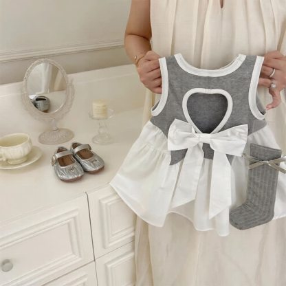 幼児用女の子向けグレーニットボディスリボンDressまたはレースソックス - image 4