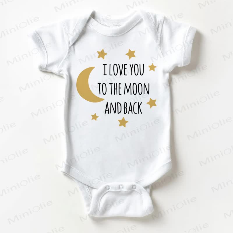 I LOVE YOU TO THE MOON AND BACKベビー用ホワイトボディスーツ - 白 - 18～24ヶ月 - image 1