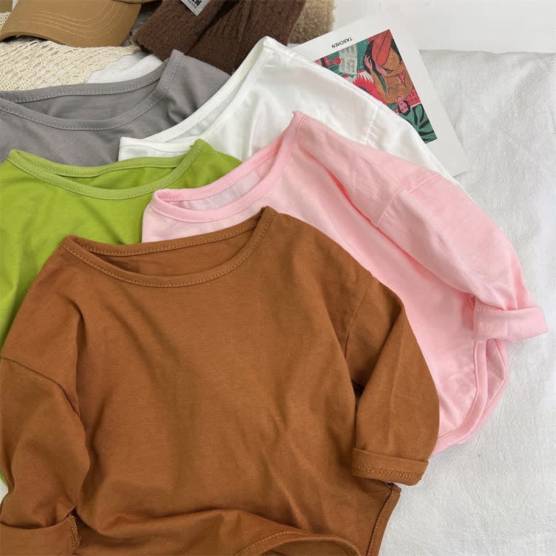 幼児用ゆったり無地ベースレイヤーTシャツ - image 2