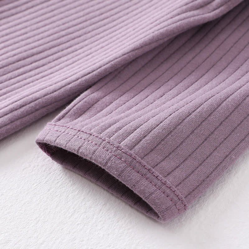 ベビー無地リブ編みパジャマロンパース - image 5