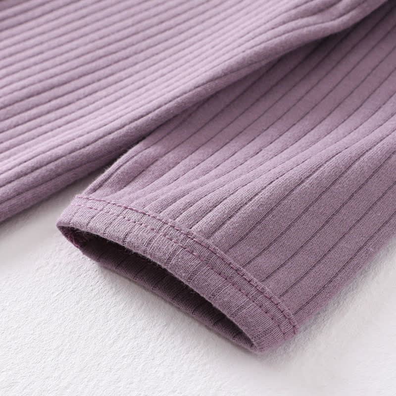 ベビー無地リブ編みパジャマロンパース - image 5