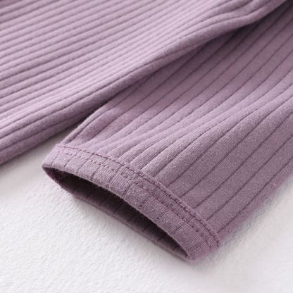 ベビー無地リブ編みパジャマロンパース - image 5