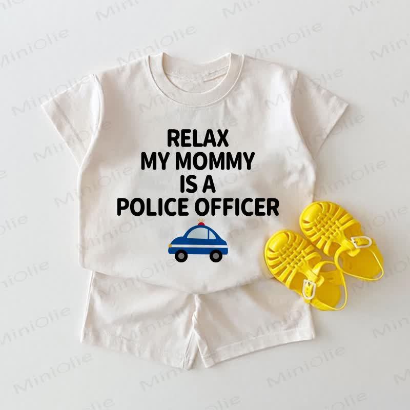RELAX MY MOMMY IS A POLICE OFFICER用ホワイト2点セット - 白 - 18～24ヶ月 - image 1
