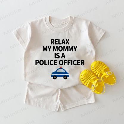 RELAX MY MOMMY IS A POLICE OFFICER用ホワイト2点セット - 白 - 18～24ヶ月 - image 1