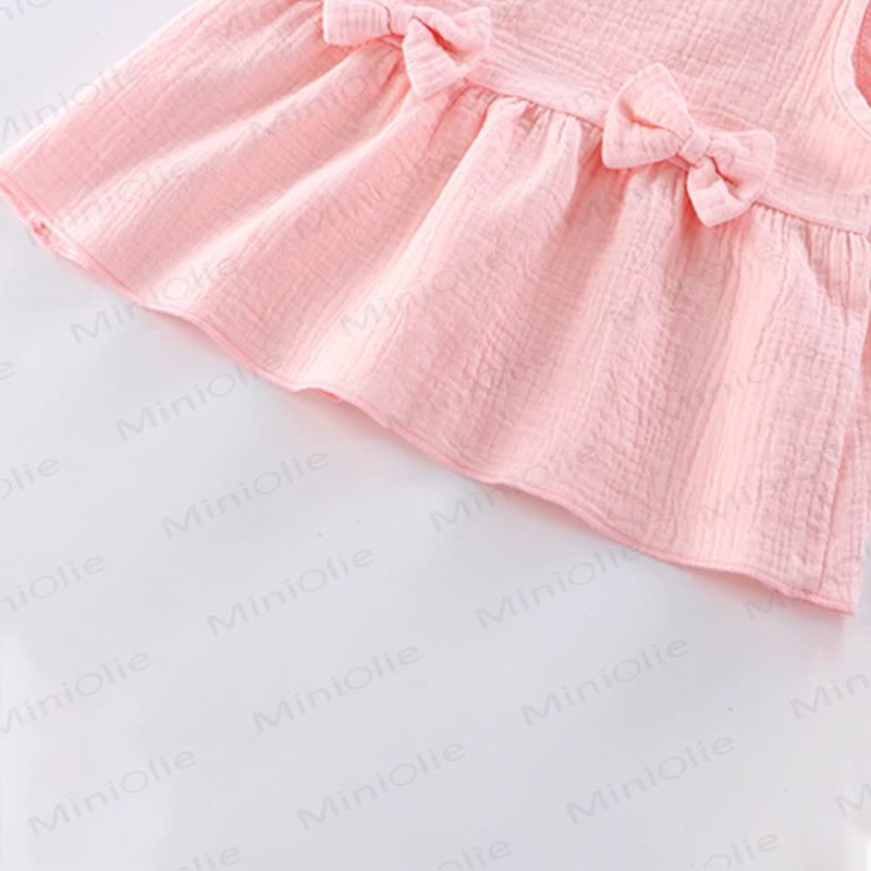幼児用女の子向けコットンフリル無地タンクトップ＆ショートパンツセット - image 9