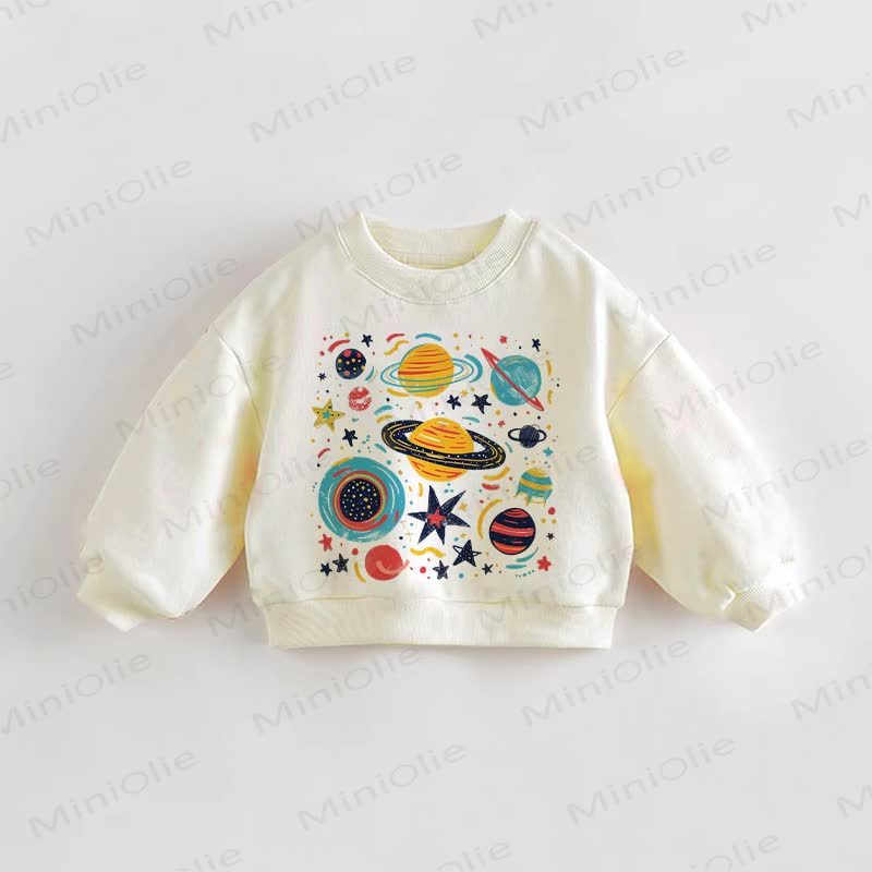 ベビー・幼児用スペースプリントスウェットシャツ - クリーム - 3～5歳 - image 1