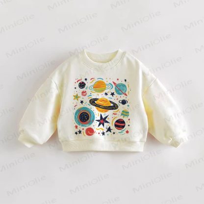 ベビー・幼児用スペースプリントスウェットシャツ - クリーム - 3～5歳 - image 1