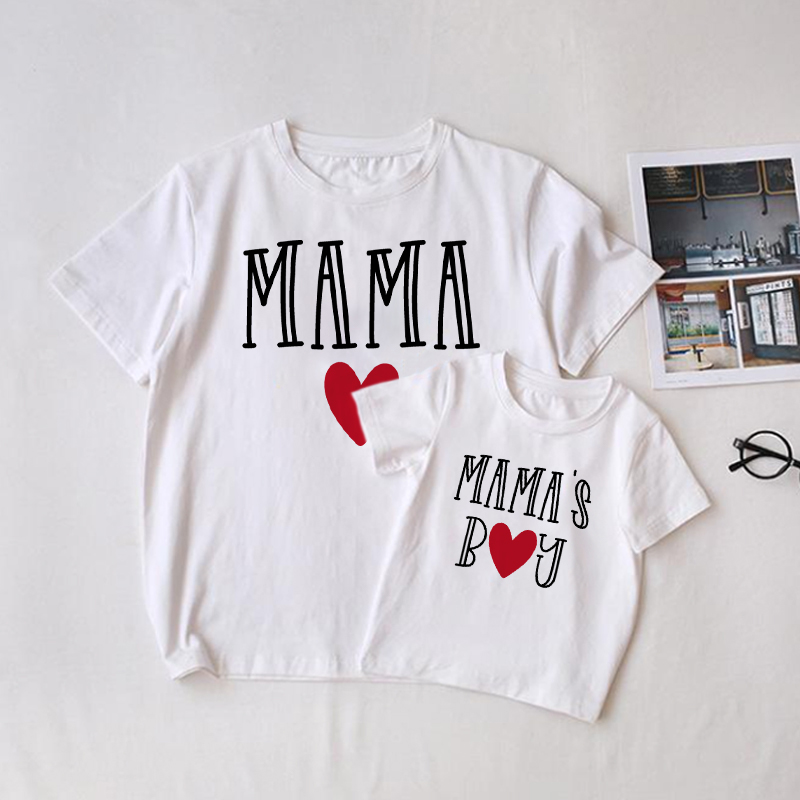 MAMA/MAMA'S BOYベビー ホワイト ファミリーお揃いTシャツ - 白 - 大人用Tシャツ: XL - image 1