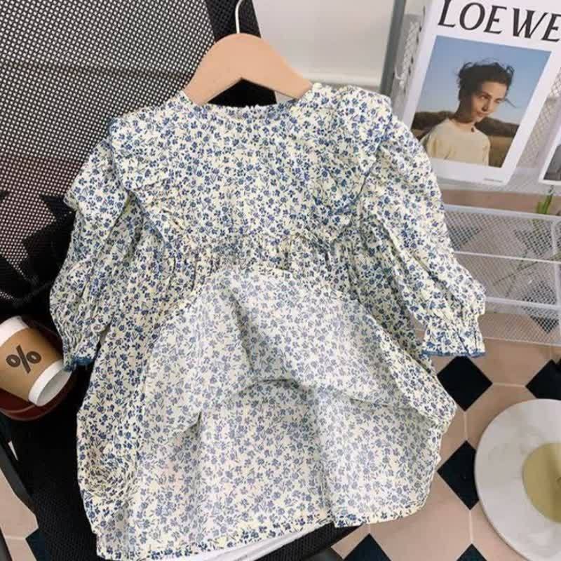 幼児用女の子向け小花柄Dressとデニムジャケットのツーピースセット - image 8