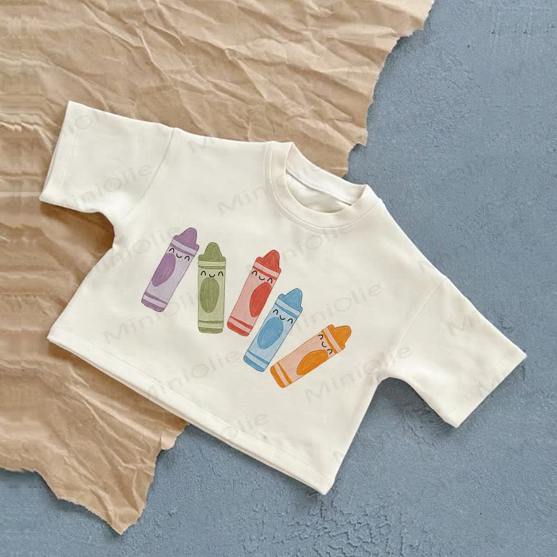 ベビーカラーペンシルTシャツ - 白 - 2～3歳 - image 1