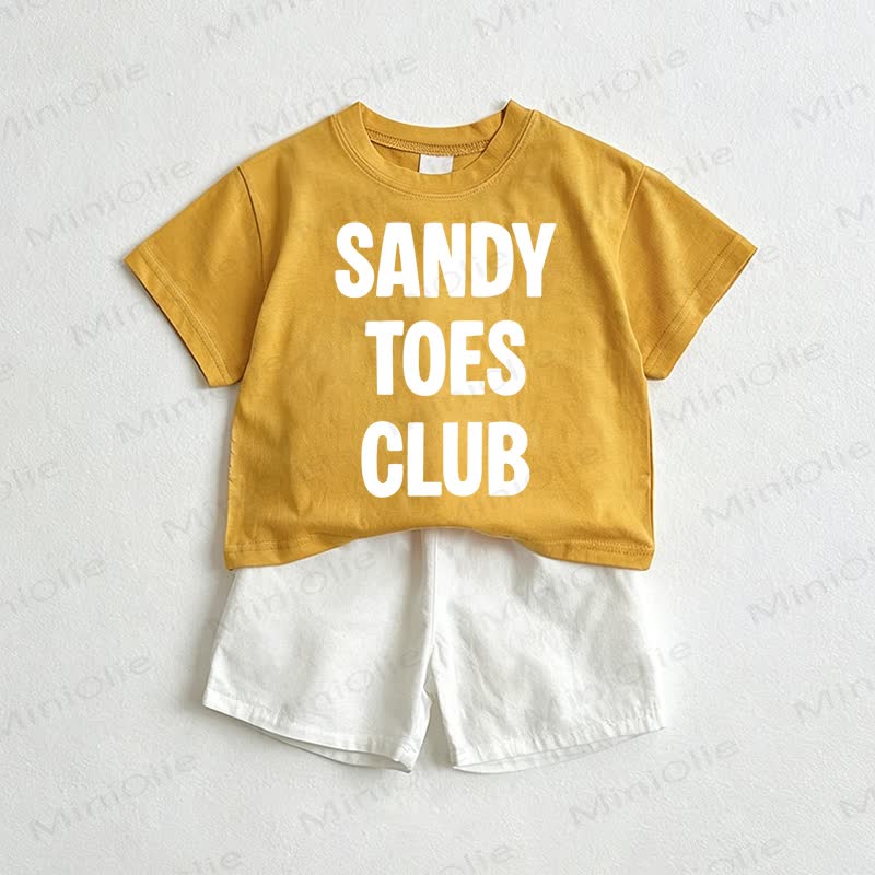 SANDY TOES CLUBTシャツ＆ショートパンツ 2点セット - 黄色と白 - 3～5歳 - image 1