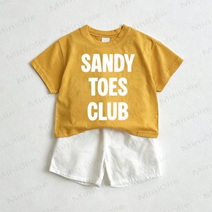 SANDY TOES CLUBTシャツ＆ショートパンツ 2点セット - 黄色と白 - 3～5歳 - image 1