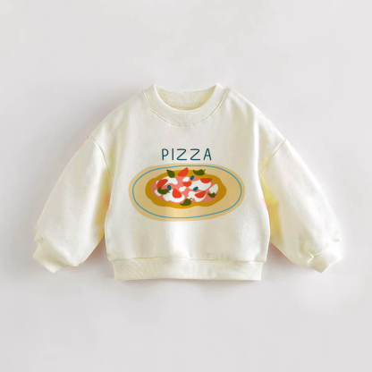PIZZA・幼児用スウェットシャツ - クリーム - 3～5歳 - image 1