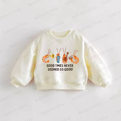GOOD TIMES NEVER SEEMED SO GOOD! BABYトドル エビ柄スウェットシャツ - クリーム - 3～5歳 - image 1