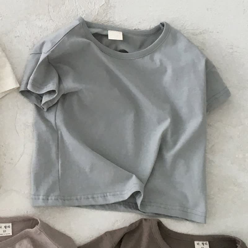 ベビーストライプ/無地クルーネックTシャツ - 青 - 2～3歳 - image 6