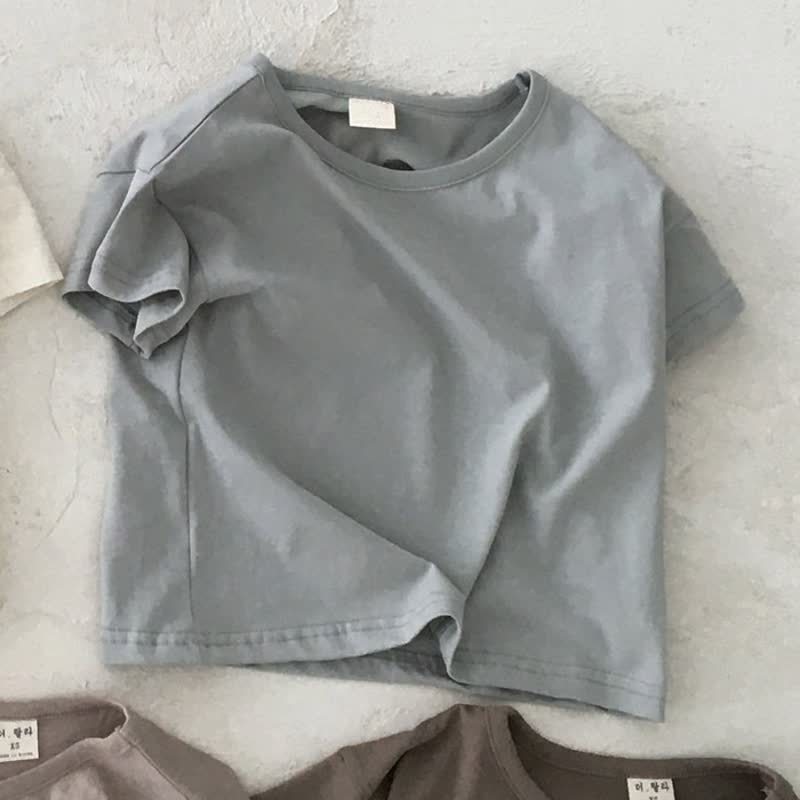 ベビーストライプ/無地クルーネックTシャツ - 青 - 2～3歳 - image 6