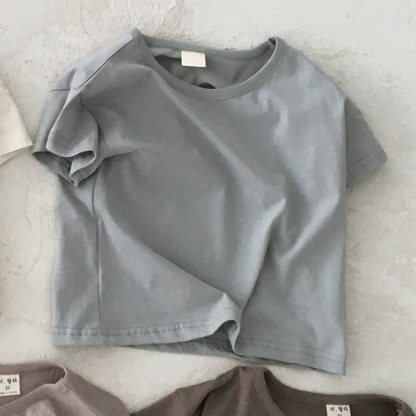 ベビーストライプ/無地クルーネックTシャツ - 青 - 2～3歳 - image 6