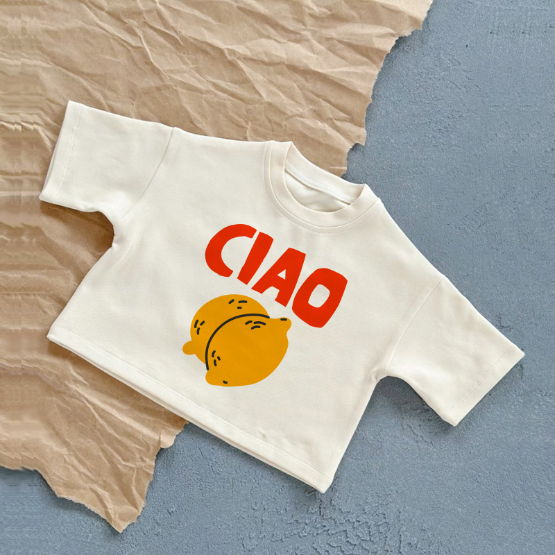 CIAOベビーレモンホワイトサマーカジュアルTシャツ - 白 - 2～3歳 - image 1