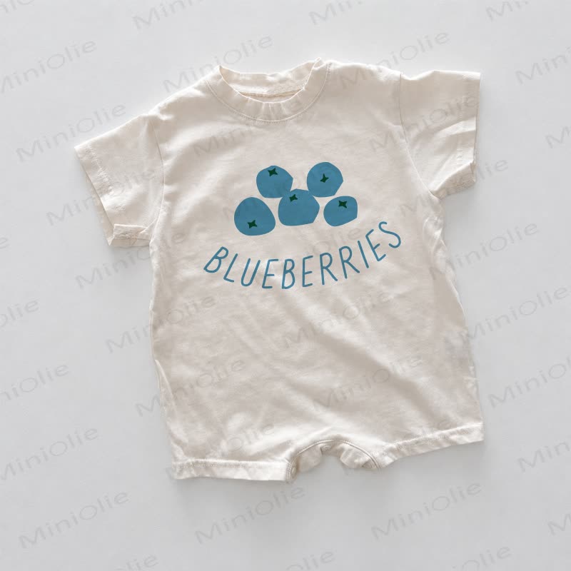 BLUEBERRIESベビー用ホワイトプリントロンパース - 白 - 18～24ヶ月 - image 1
