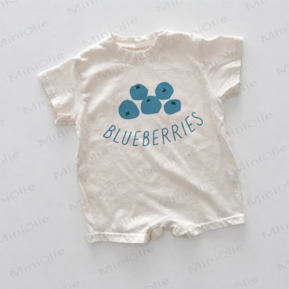 BLUEBERRIESベビー用ホワイトプリントロンパース - 白 - 18～24ヶ月 - image 1