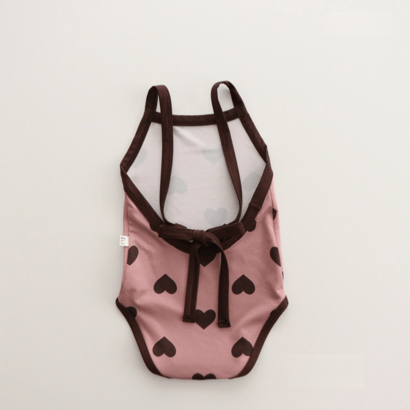 ベビーサスペンダー付きバックレスラブ水着（帽子付き） - ピンク - 2～3歳 - image 3
